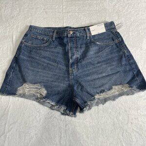 Arizona Jean Co Shorts Size 21 High Rise Denim Distressed NWT